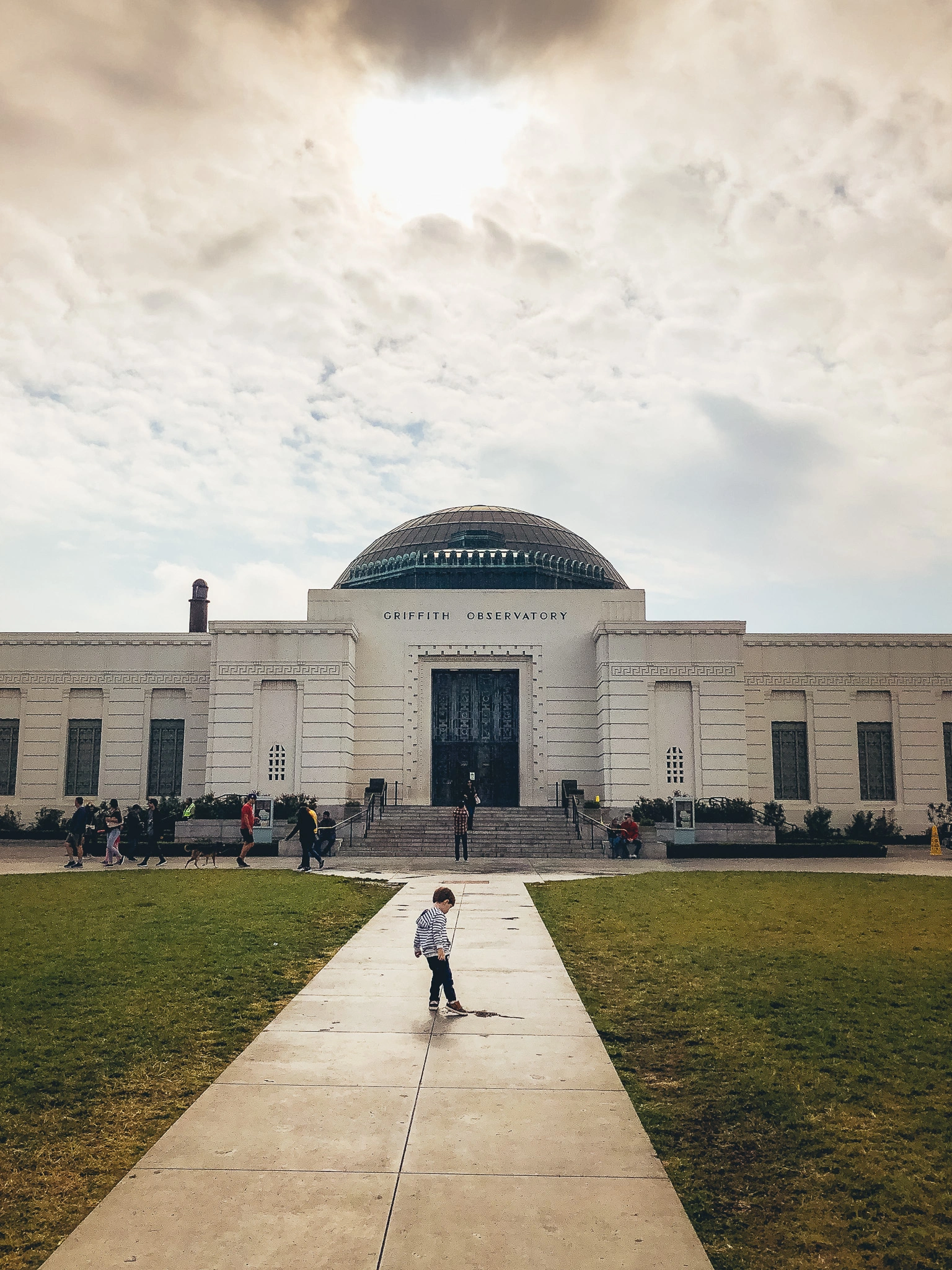 griffith observatoire dans le soleil couchant